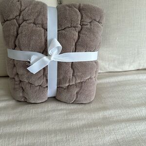 Nwt pottery barn cozy cloud quilted velvet euro.